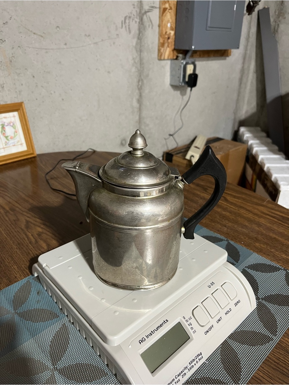 Classic Silver Plated Coffee Pot with Black Handle
